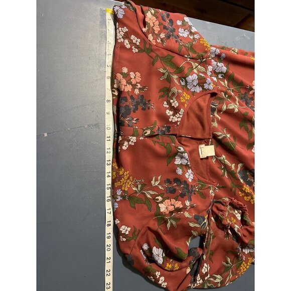 Chicos Floral Print Chiffon Dress U.S. Size 12 Womens Multicolor Long Sleeve - Picture 5 of 8